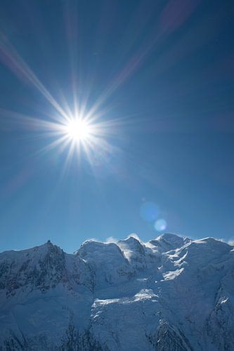Sun above Mont Blanc