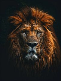 Gros plan sur un lion