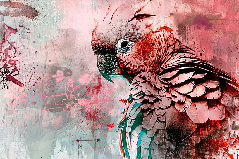 Kleurrijke digitale kunst van een papegaai van Art & Soul Creations