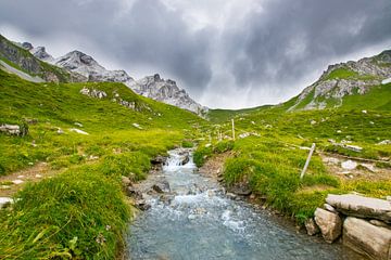 Bergbach bij de Lünersee, Oostenrijk van Franziska Brückmann