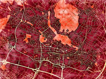 Map of Bad Homburg with the style 'Amber Autumn' by Maporia