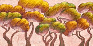 Forêt de rêve aux couleurs chaudes
