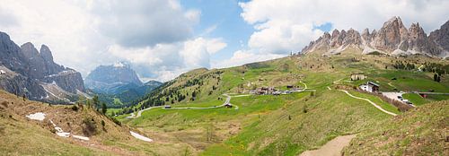 panorama landschap Passo Gardena Grodnerjoch, dolomieten alpen