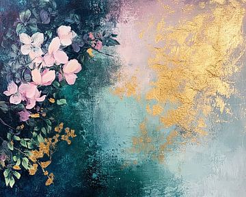 Gouden Bloemen van ARTEO Schilderijen