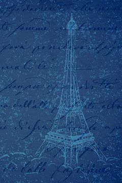 Oui, Oui, Paris! Aquarel schilderij Eiffeltoren Parijs deel 1 van 4 (Frankrijk stedentrip romantisch van Natalie Bruns
