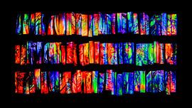 Digital art - colourful fragments in motion by Erik Martens