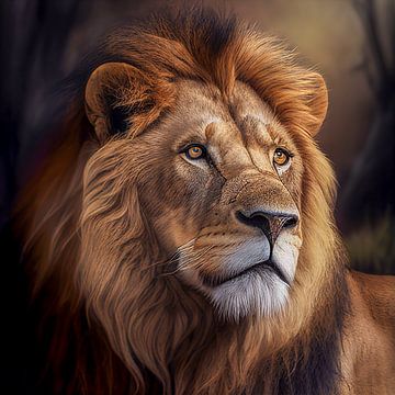 Portret van een leeuw Illustratie van Animaflora PicsStock