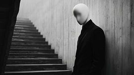 Gesichtsloser Mann an der Wand – modernes Panorama von TheXclusive Art