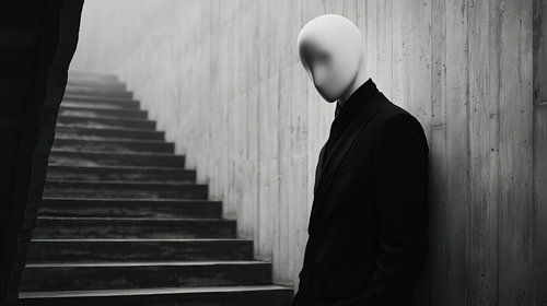 Gezichtloze man tegen de muur modern panorama van TheXclusive Art