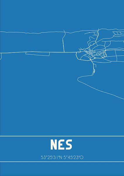Blueprint | Map | Nes (Fryslan) by Prints of Place