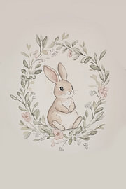 Hase in einem Gartenkranz von Melloi Art