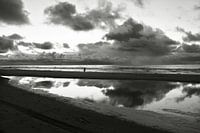 sunset  in black and white