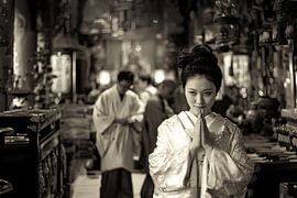 spiritual japan praying Geisha by Egon Zitter