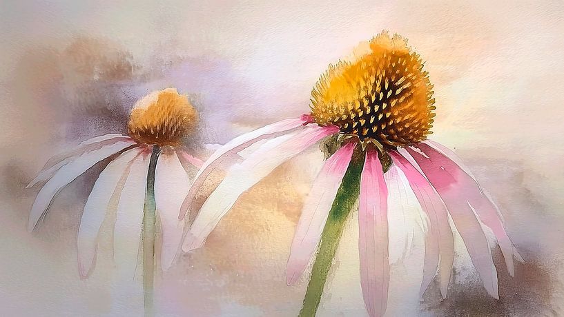 Verträumtes Bild: Blumen des Sonnenhuts von Studio Pieternel