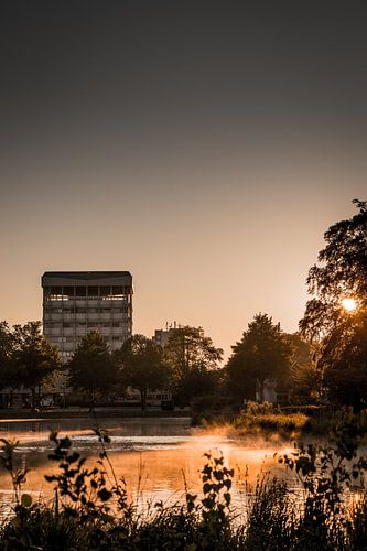 Mergel bij zonsopgang