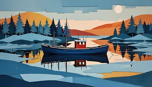 Fishing boat on a Swedish lake
