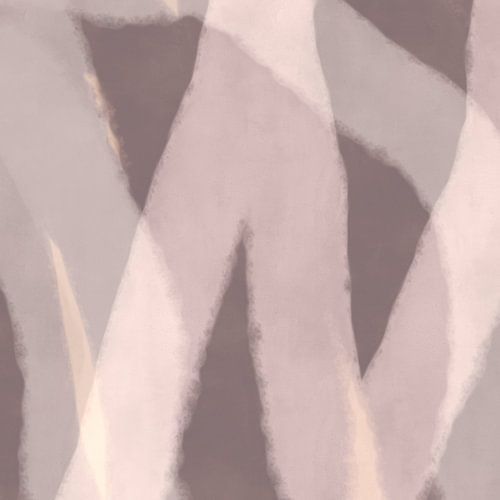 Modern abstract minimalistisch schilderij in neutraal licht taupe, grijs en wit