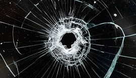 Close-up van gebroken glas
