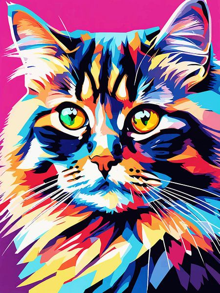 Siberian Cat Pop Art by MIROKKU