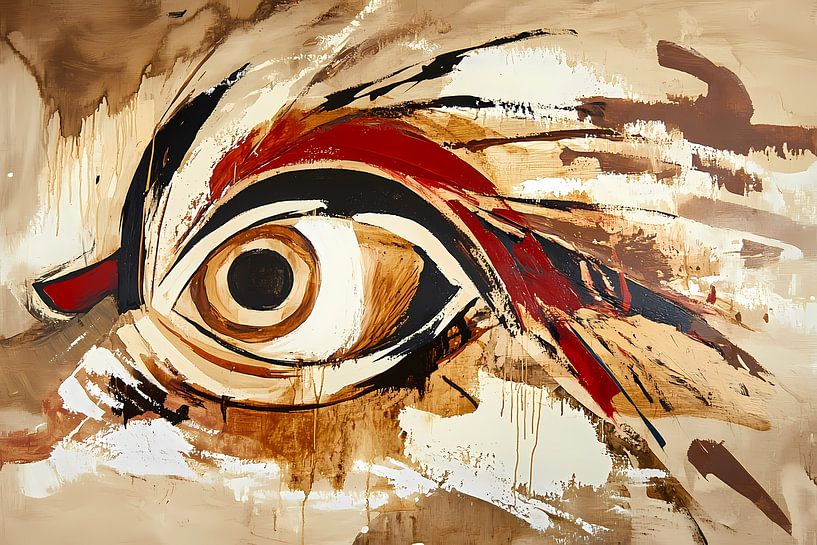 Abstract expressief schilderij van een oog van Art & Soul Creations
