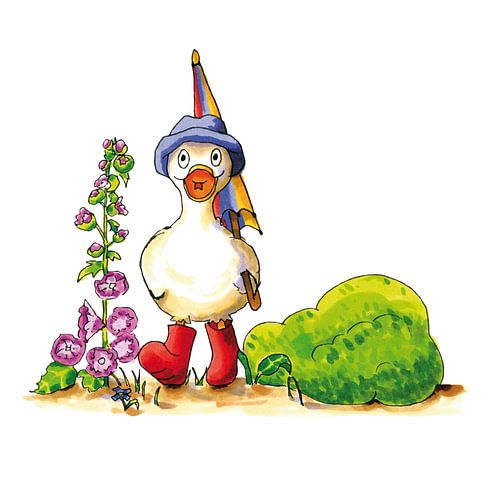 Grappige eend cartoon