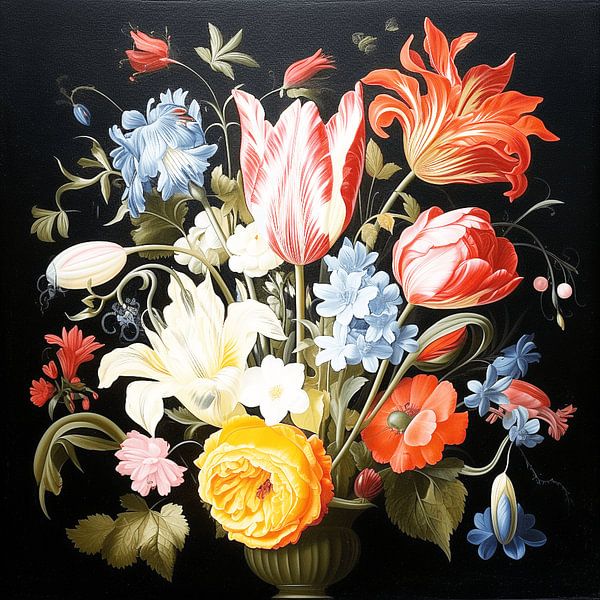 Stillleben Blumen Vase Niederlande Barock Eleganz von gm_designs