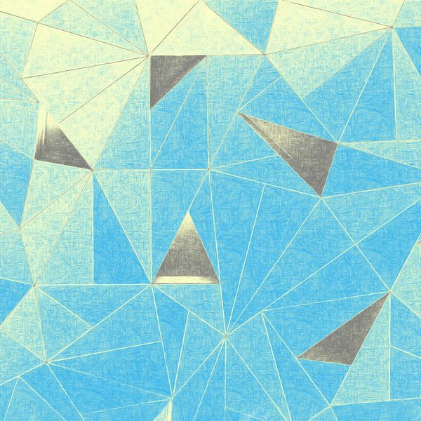 Triangles abstraits en bleu et gris par Maurice Dawson