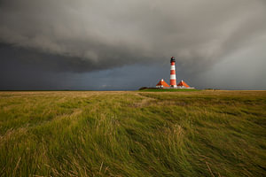 Drama Wetter beim Westerhever Leuchtturm