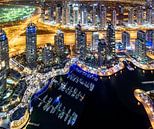 Dubai Marina Boote von oben von Rene Siebring Miniaturansicht