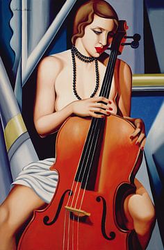Woman with Cello van Catherine Abel