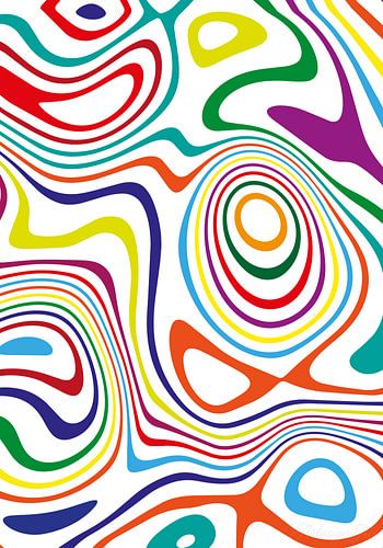 Abstracte muurschildering als psychedelische kunst