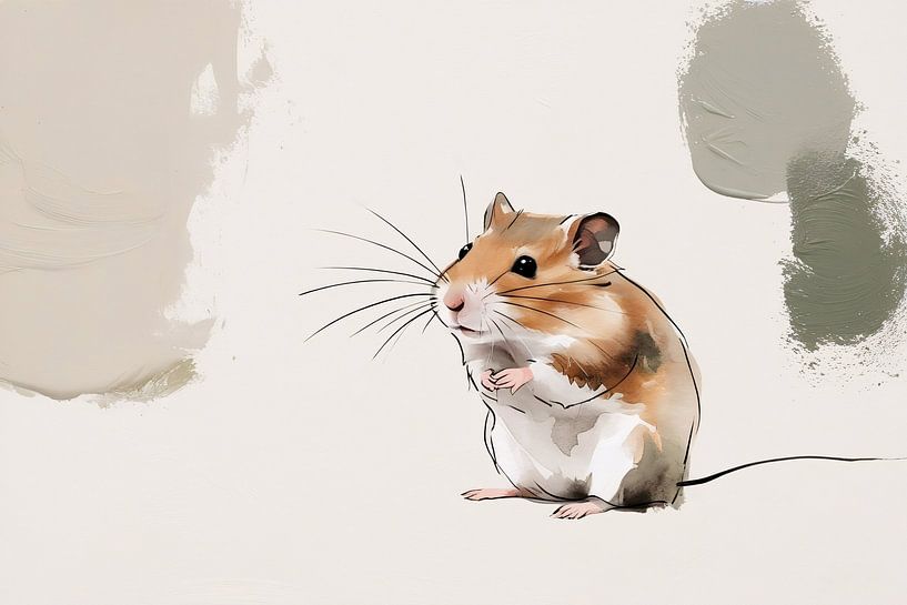 Schattige hamster op abstracte achtergrond van Art & Soul Creations