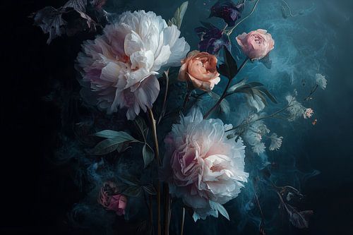 Dance of Roses and Peonies no.4