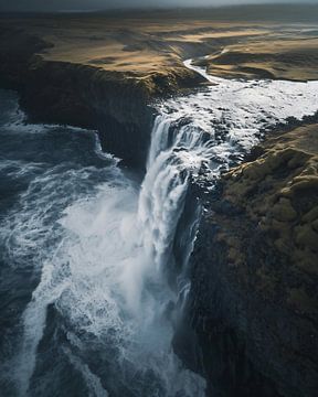 IJsland van bovenaf van fernlichtsicht