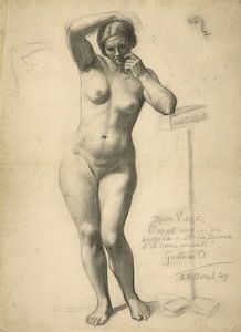 Gustave Courbet - Stehender weiblicher Akt von Peter Balan