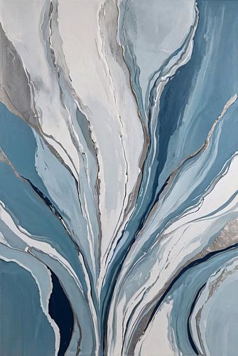 Abstract lijnenspel in blauwtinten