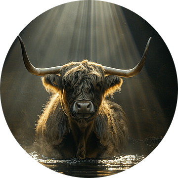 Higlander Cow in the Spot Light van Karina Brouwer