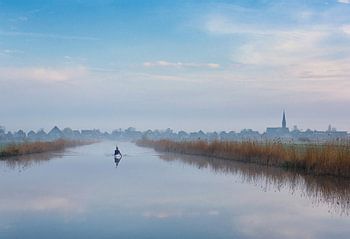 Kayak dans le paysage de Wormer