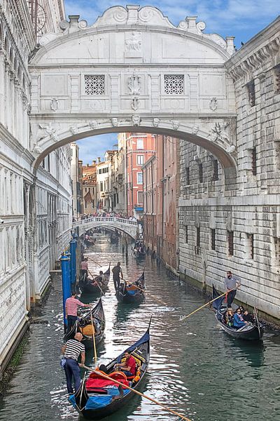 Gondolier in front of the Bridge of Sighs in Venice by t.ART