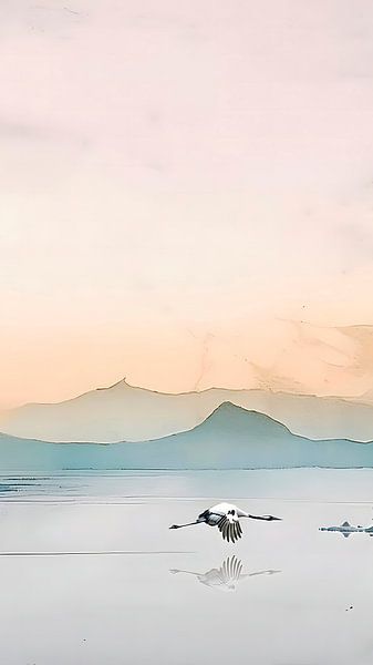 ZEN Art Triptychon (2): Japanische Berglandschaft von Studio Pieternel