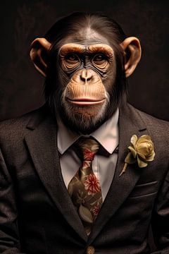 Chimpanzee in suit by Wall Wonder