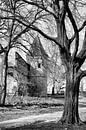 Stadsmuur Achter de Kamp historisch Amersfoort zwartwit by Watze D. de Haan thumbnail