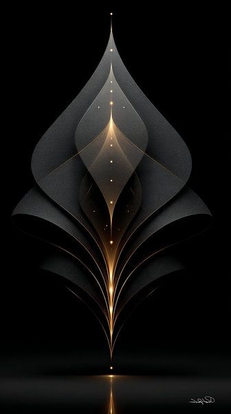 abstract black with soft gold by Gelissen Artworks