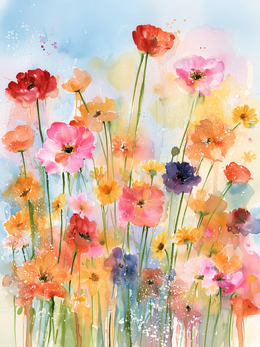 Bunte Wildblumenwiese