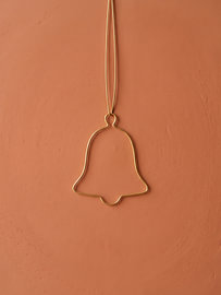 Décoration murale minimaliste avec clochettes de Noël – Élégante décoration festive dorée