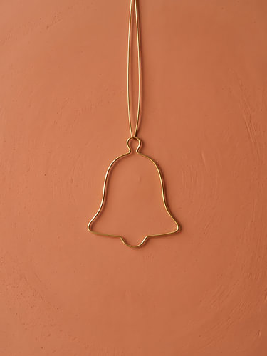 Décoration murale minimaliste avec clochettes de Noël – Élégante décoration festive dorée