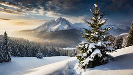 Winterlandschap met sneeuw