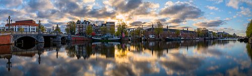 Uitzicht op de Amstel (oostkant) en de Walter Süskindbrug in Am