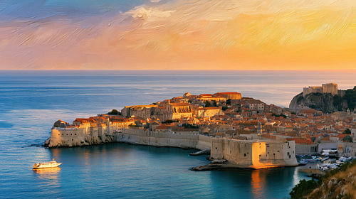 Dubrovnik, Croatia: abstract panorama