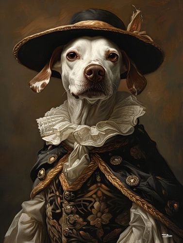 hond in victoriaanse kleding